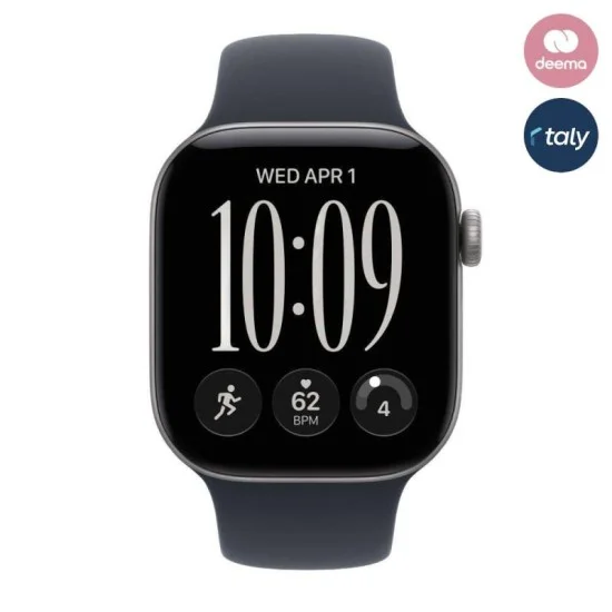Apple Watch Series 12 GPS + Cellular 46mm Space Grey Aluminium Case with Navy Blue Sport Band - M/L